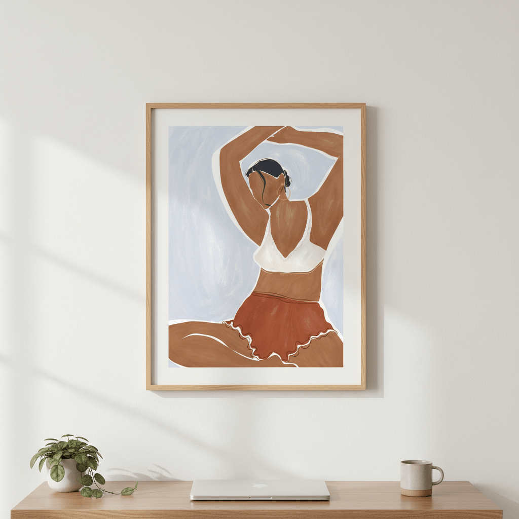 Woman Doing Yoga in Bikini by Ivy Green Illustrations wall - art - picture - poster