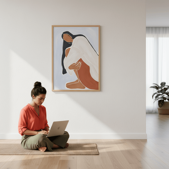 Woman Embracing Herself by Ivy Green Illustrations wall - art - picture - poster
