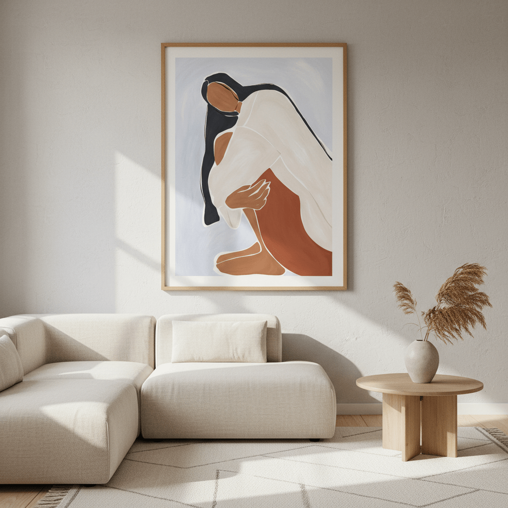 Woman Embracing Herself by Ivy Green Illustrations wall - art - picture - poster