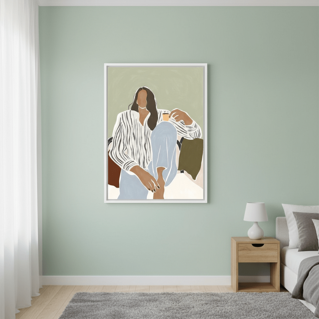 Woman Enjoying a Cup of Espresso by Ivy Green Illustrations wall - art - picture - poster