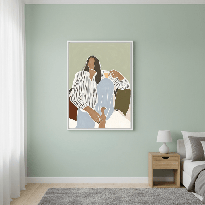 Woman Enjoying a Cup of Espresso by Ivy Green Illustrations wall - art - picture - poster