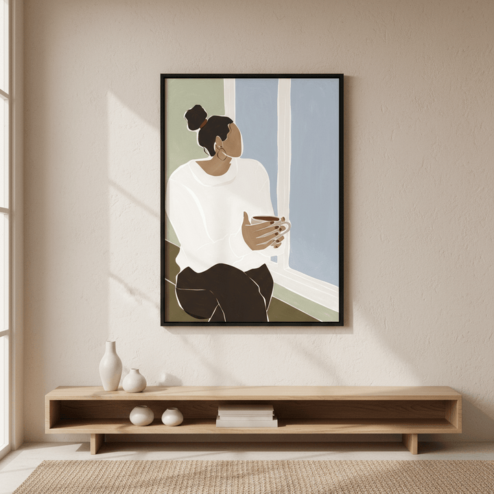 Woman Enjoying a Cup of Tea by Ivy Green Illustrations wall - art - picture - poster