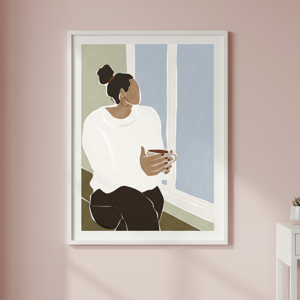 Woman Enjoying a Cup of Tea by Ivy Green Illustrations