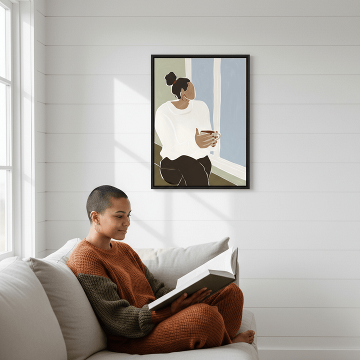 Woman Enjoying a Cup of Tea by Ivy Green Illustrations wall - art - picture - poster