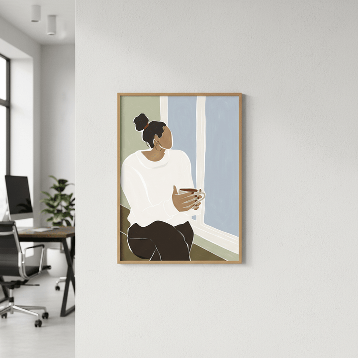 Woman Enjoying a Cup of Tea by Ivy Green Illustrations wall - art - picture - poster