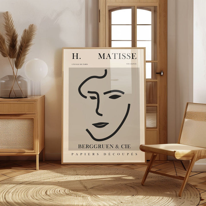 Woman Facial Line Art By Henri Matisse - Style My Wall