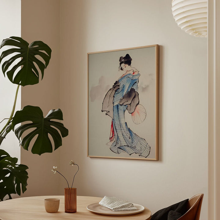 Woman Wearing Kimono Wall Art by Katsushika Hokusai - Style My Wall