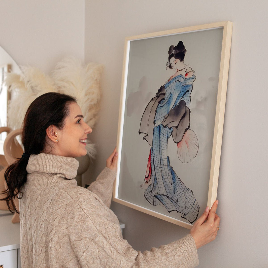 Woman Wearing Kimono Wall Art by Katsushika Hokusai - Style My Wall