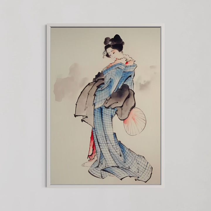 Woman Wearing Kimono Wall Art by Katsushika Hokusai - Style My Wall