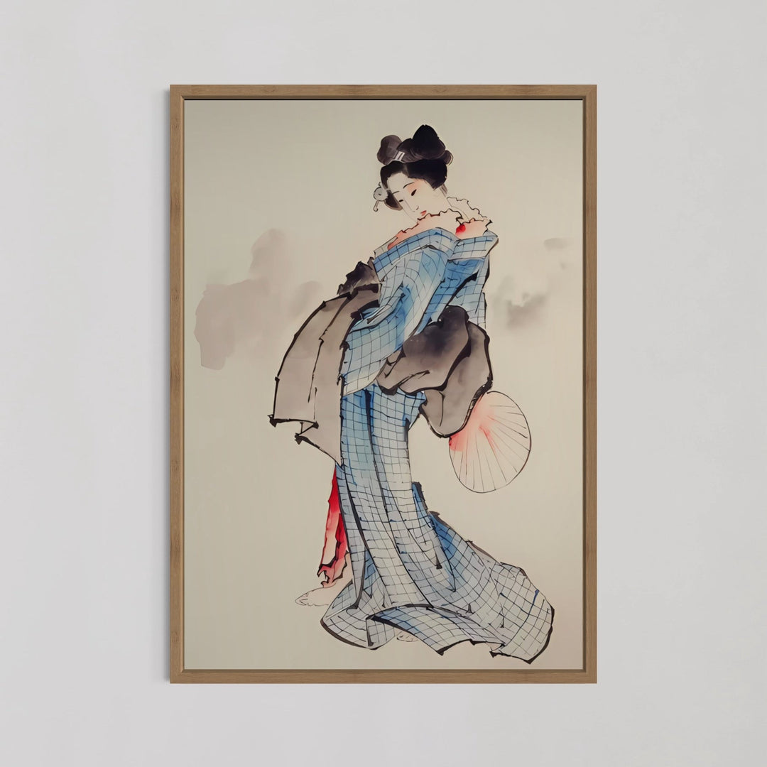 Woman Wearing Kimono Wall Art by Katsushika Hokusai - Style My Wall