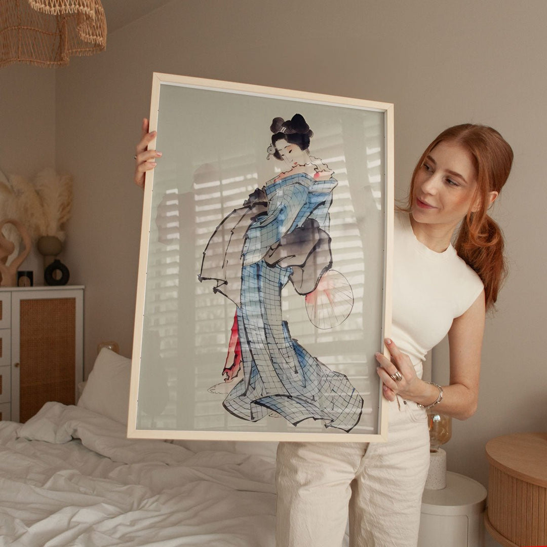 Woman Wearing Kimono Wall Art by Katsushika Hokusai - Style My Wall