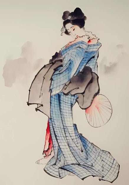 Woman Wearing Kimono Wall Art by Katsushika Hokusai
