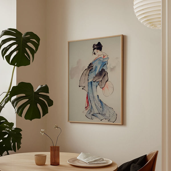 Woman Wearing Kimono Wall Art by Katsushika Hokusai