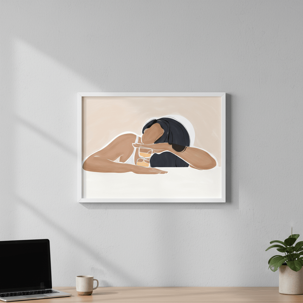 Woman with a Magic Hourglass by Ivy Green Illustrations wall - art - picture - poster