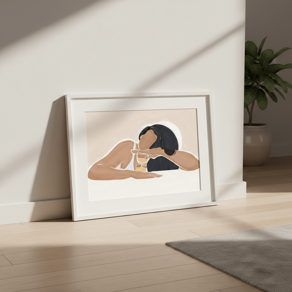 Woman with a Magic Hourglass by Ivy Green Illustrations wall - art - picture - poster