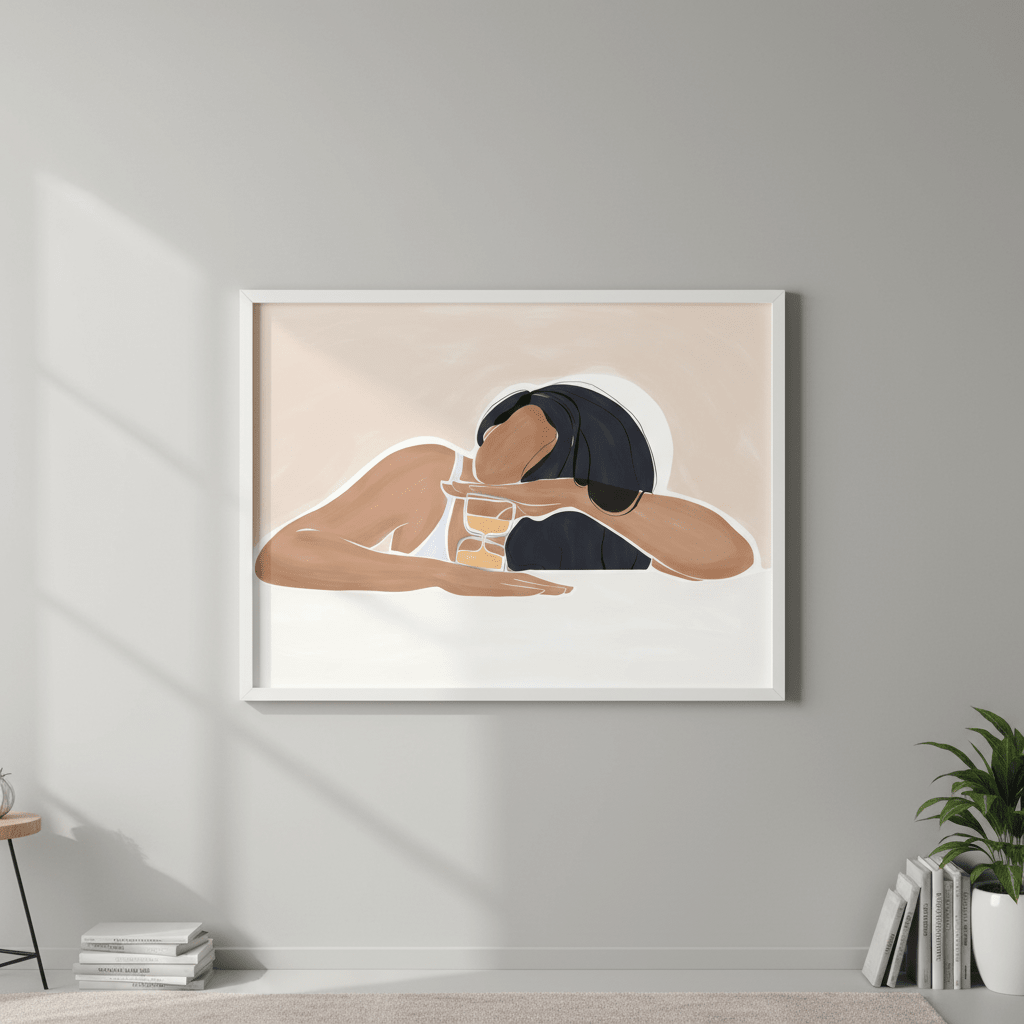 Woman with a Magic Hourglass by Ivy Green Illustrations wall - art - picture - poster