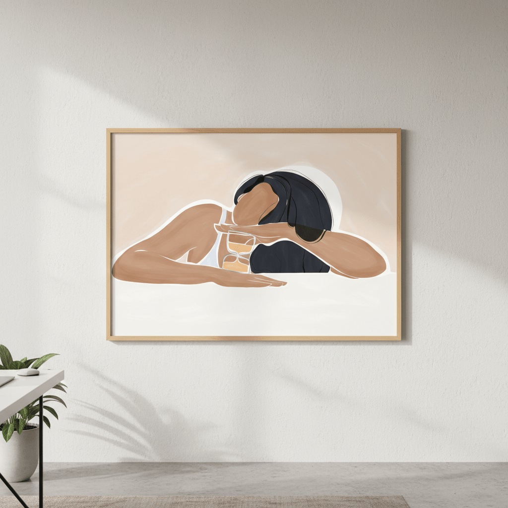 Woman with a Magic Hourglass by Ivy Green Illustrations wall - art - picture - poster