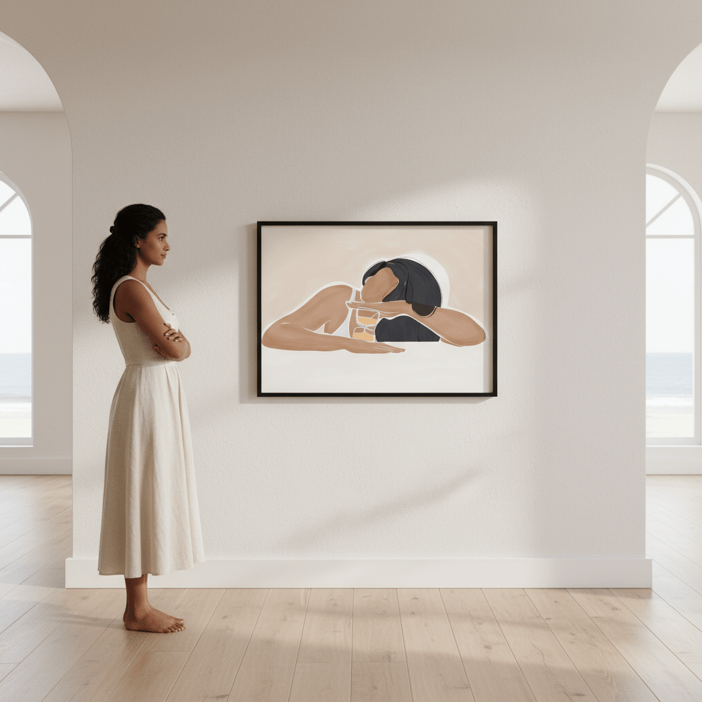 Woman with a Magic Hourglass by Ivy Green Illustrations wall - art - picture - poster