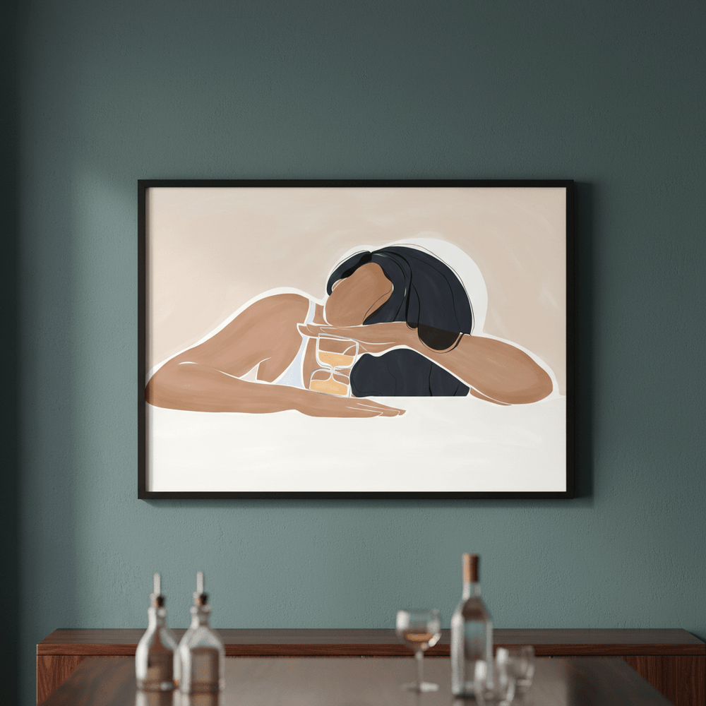 Woman with a Magic Hourglass by Ivy Green Illustrations wall - art - picture - poster