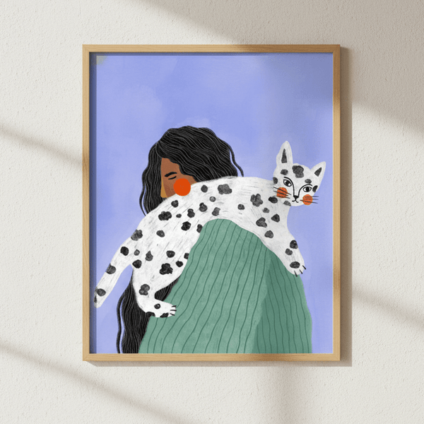 Woman with Cat by Bea Muller | Art & Canvas Print
