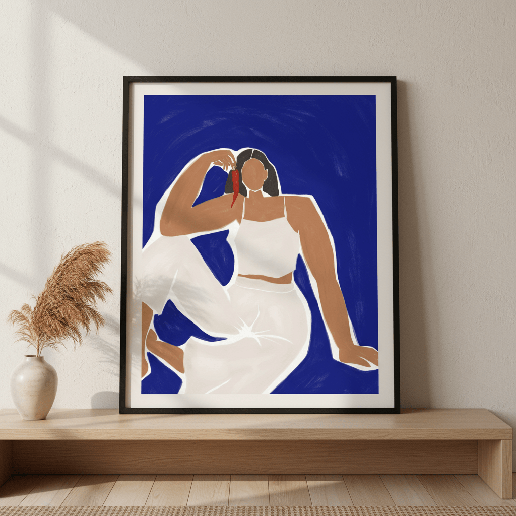 Woman with Chili by Ivy Green Illustrations wall - art - picture - poster