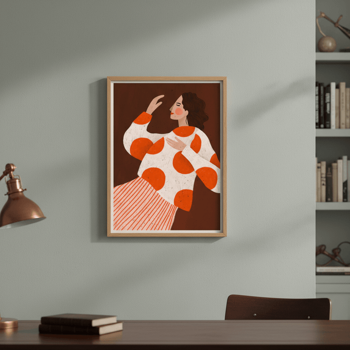 Woman with Dots by Bea Muller wall - art - picture - poster