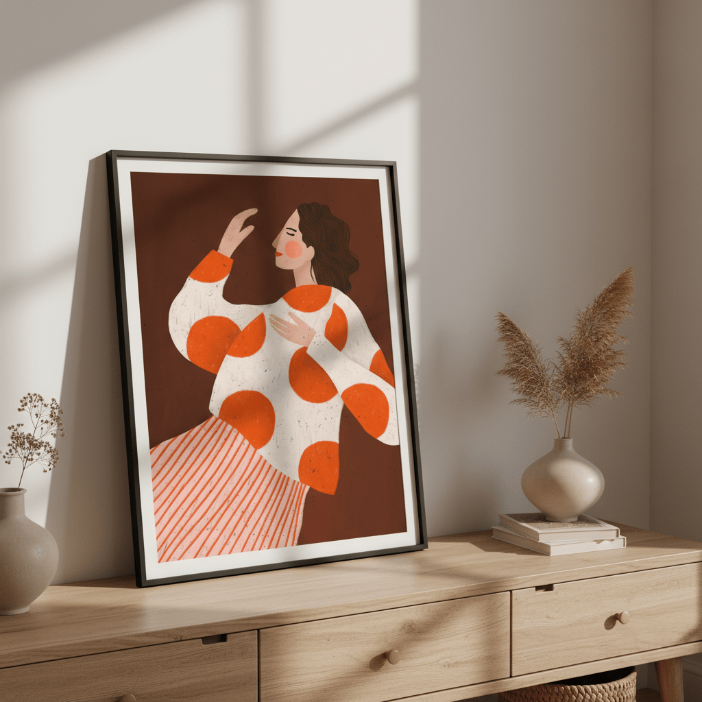 Woman with Dots by Bea Muller wall - art - picture - poster