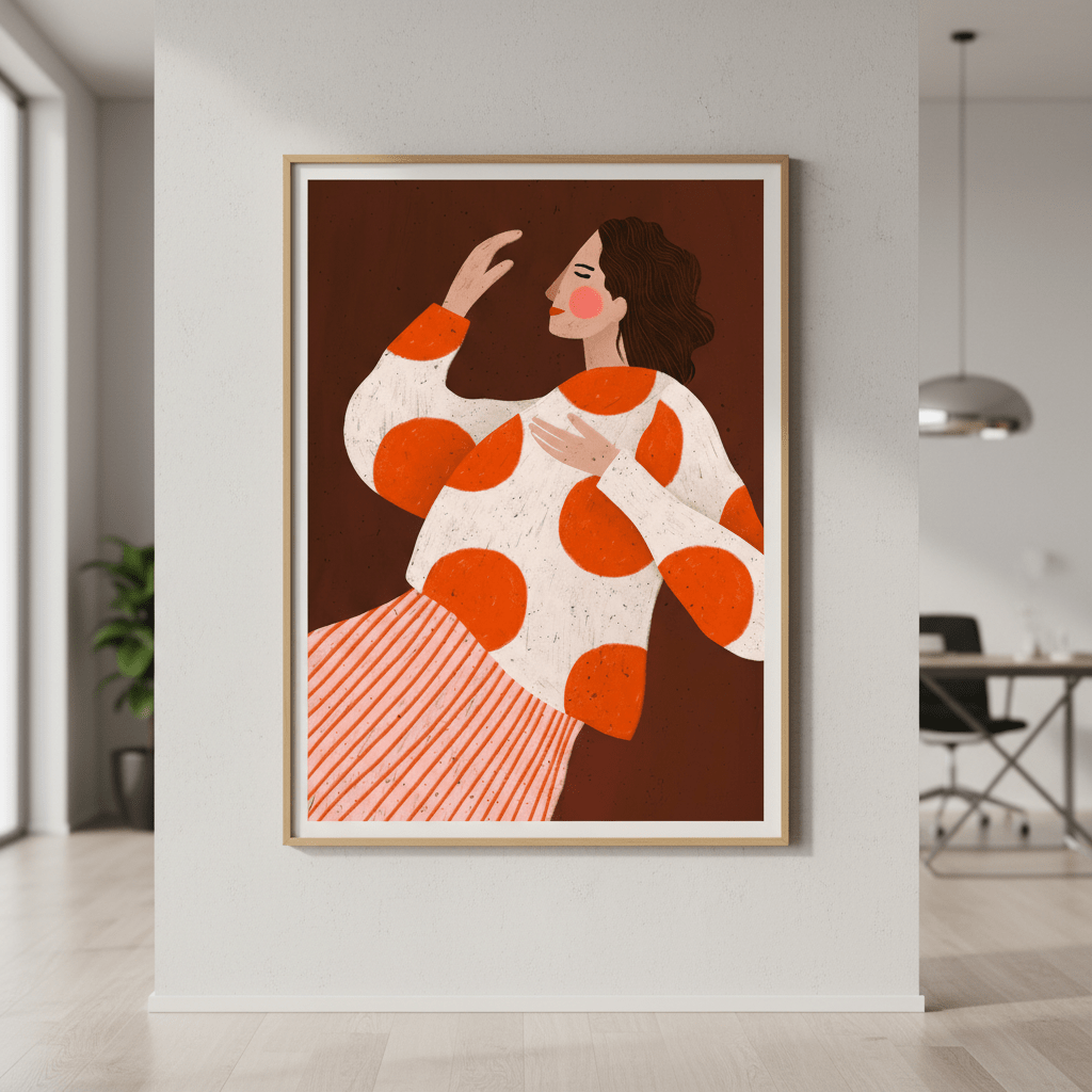 Woman with Dots by Bea Muller wall - art - picture - poster