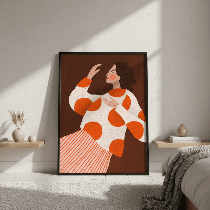 Woman with Dots by Bea Muller wall - art - picture - poster