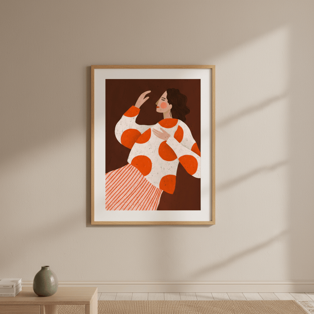 Woman with Dots by Bea Muller wall - art - picture - poster