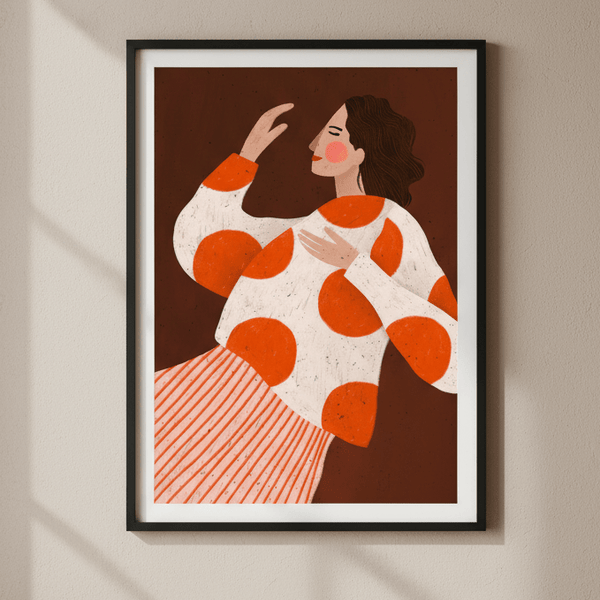 Woman with Dots by Bea Muller | Art & Canvas Print
