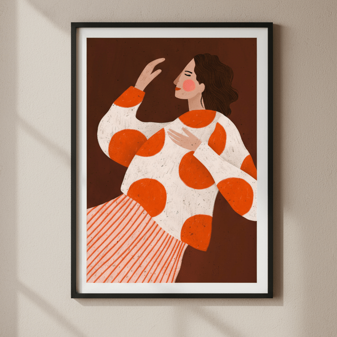 Woman with Dots by Bea Muller wall - art - picture - poster