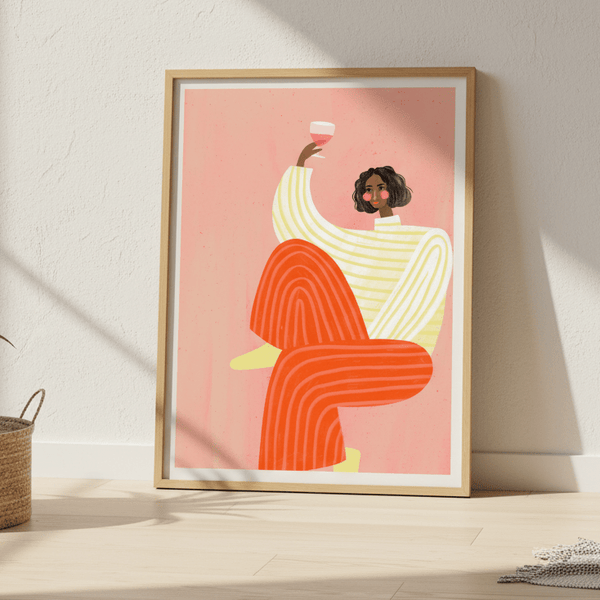 Woman with Glass of Wine by Bea Muller