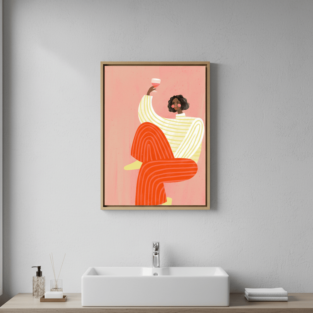 Woman with Glass of Wine by Bea Muller wall - art - picture - poster