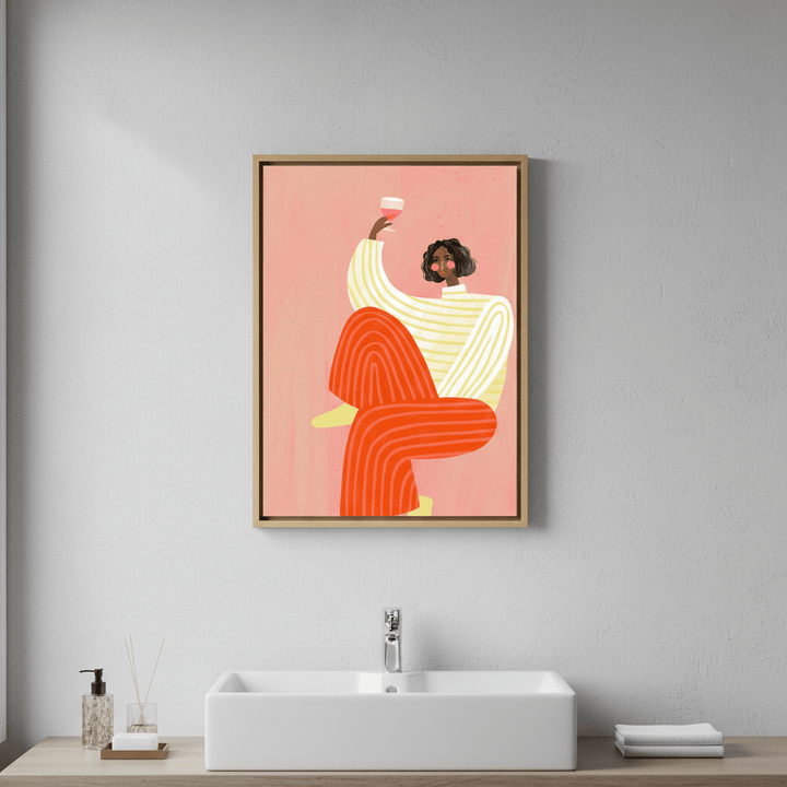 Woman with Glass of Wine by Bea Muller wall - art - picture - poster