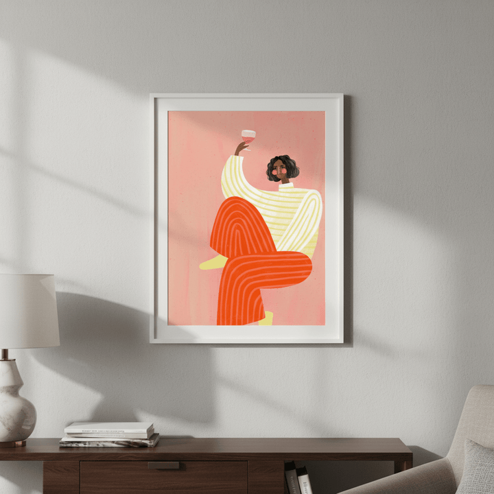 Woman with Glass of Wine by Bea Muller wall - art - picture - poster