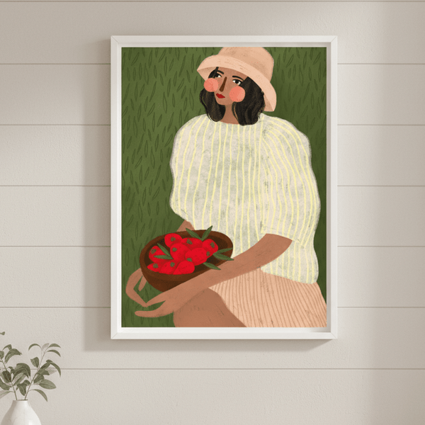 Woman with Strawberries by Bea Muller | Art & Canvas Print