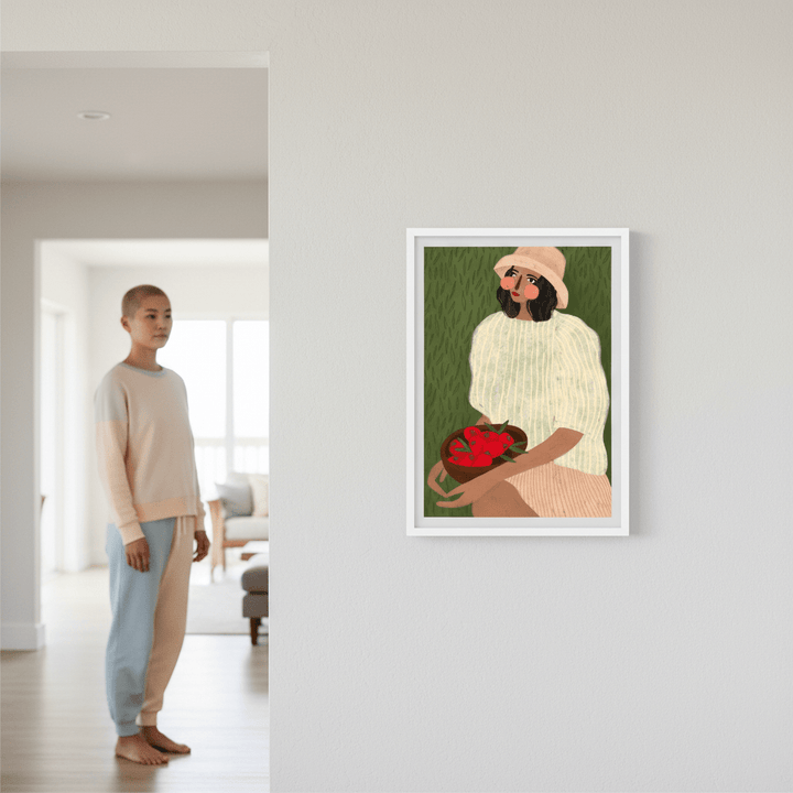 Woman with Strawberries by Bea Muller wall - art - picture - poster