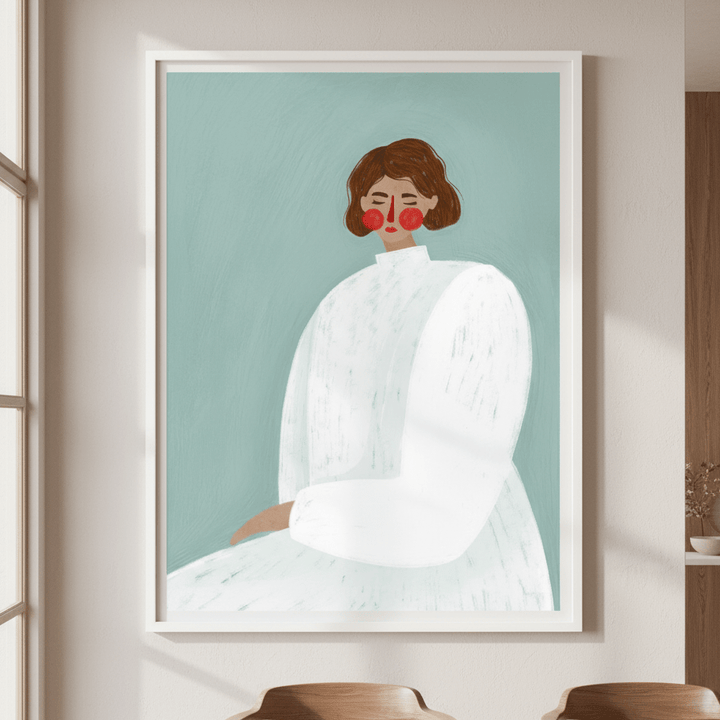Woman with White Dress by Bea Muller wall - art - picture - poster