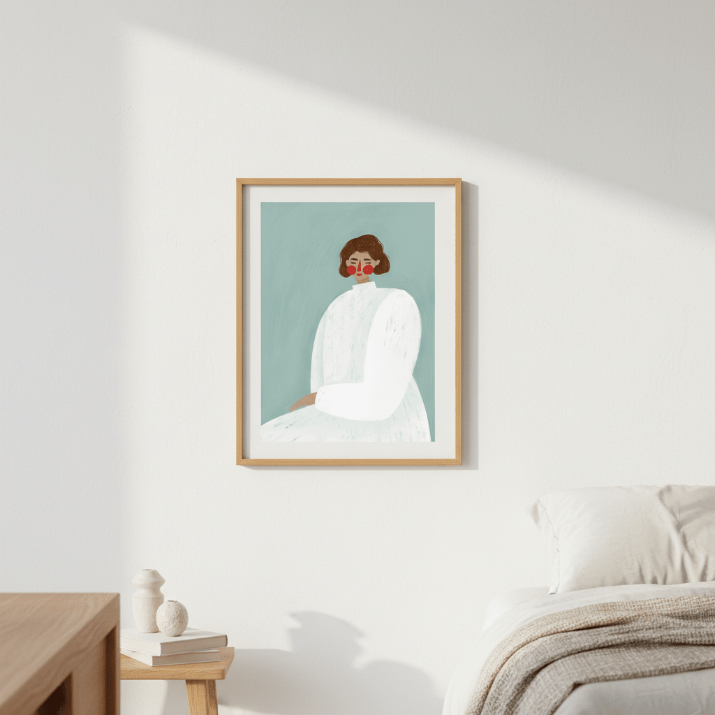 Woman with White Dress by Bea Muller wall - art - picture - poster