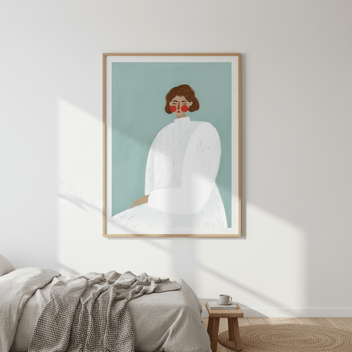 Woman with White Dress by Bea Muller wall - art - picture - poster