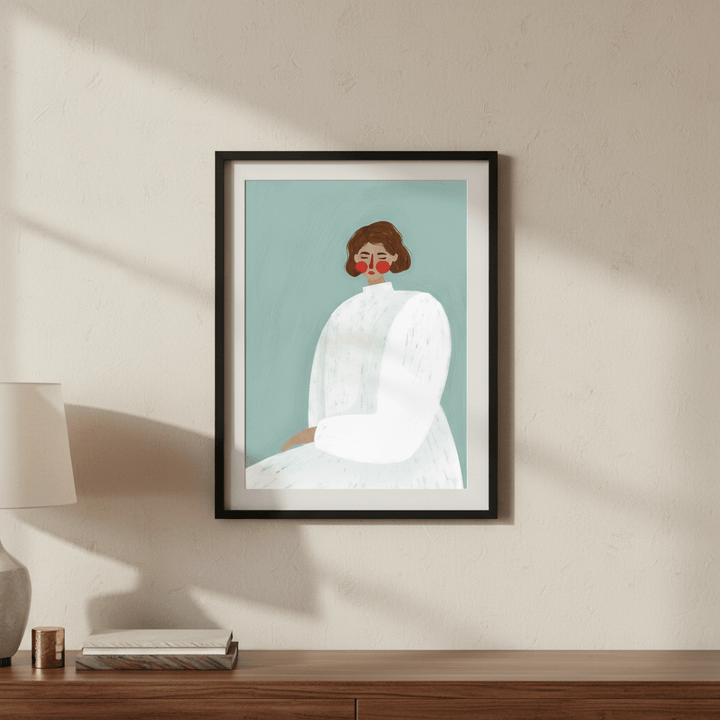 Woman with White Dress by Bea Muller wall - art - picture - poster