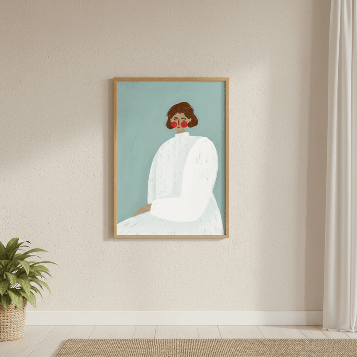 Woman with White Dress by Bea Muller wall - art - picture - poster