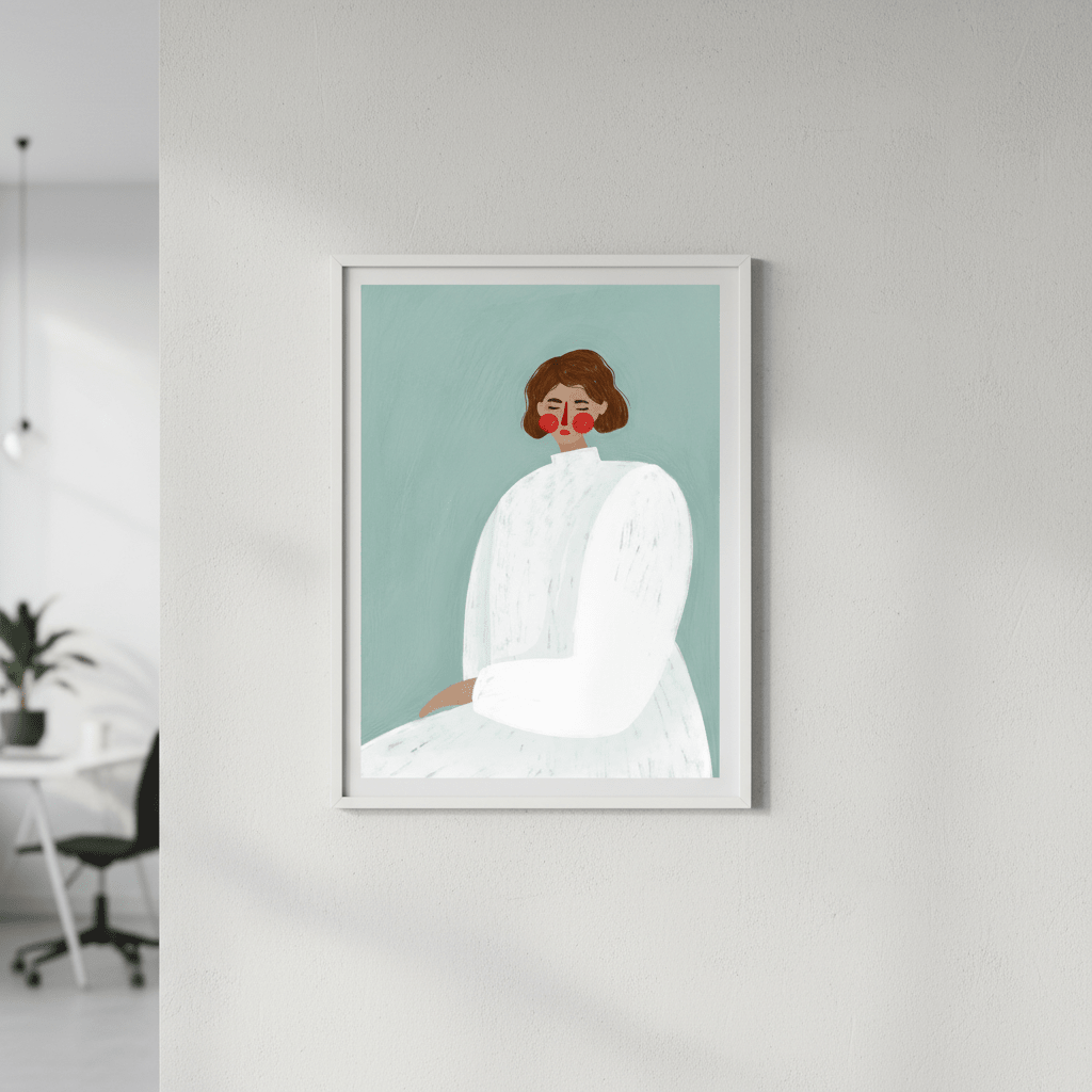 Woman with White Dress by Bea Muller wall - art - picture - poster