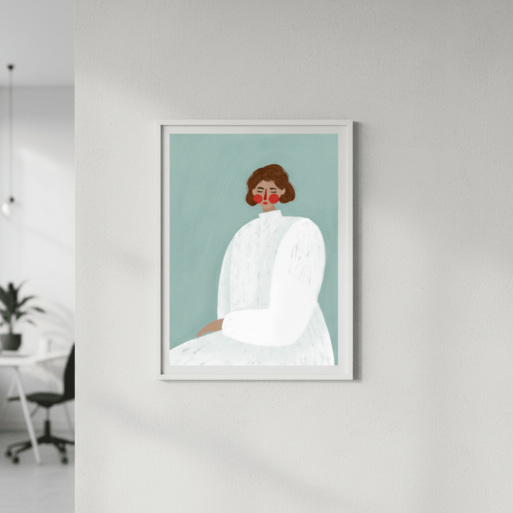 Woman with White Dress by Bea Muller wall - art - picture - poster