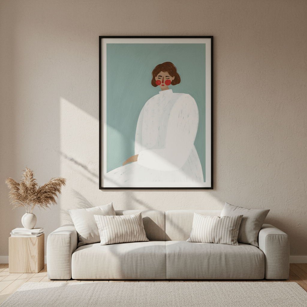 Woman with White Dress by Bea Muller wall - art - picture - poster