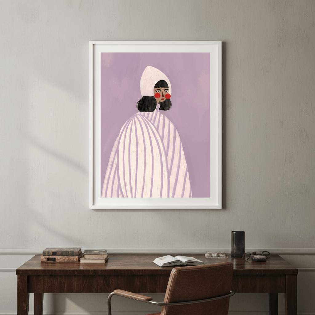 Woman with White Hat by Bea Muller wall - art - picture - poster