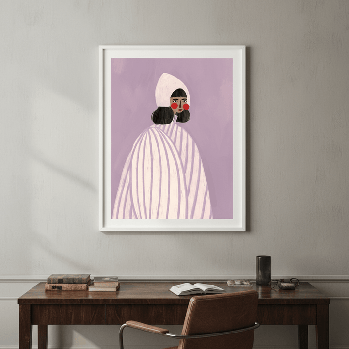 Woman with White Hat by Bea Muller wall - art - picture - poster