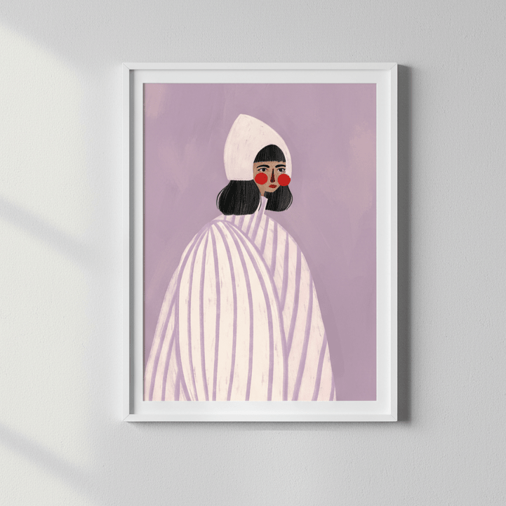 Woman with White Hat by Bea Muller wall - art - picture - poster