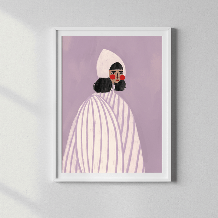 Woman with White Hat by Bea Muller wall - art - picture - poster